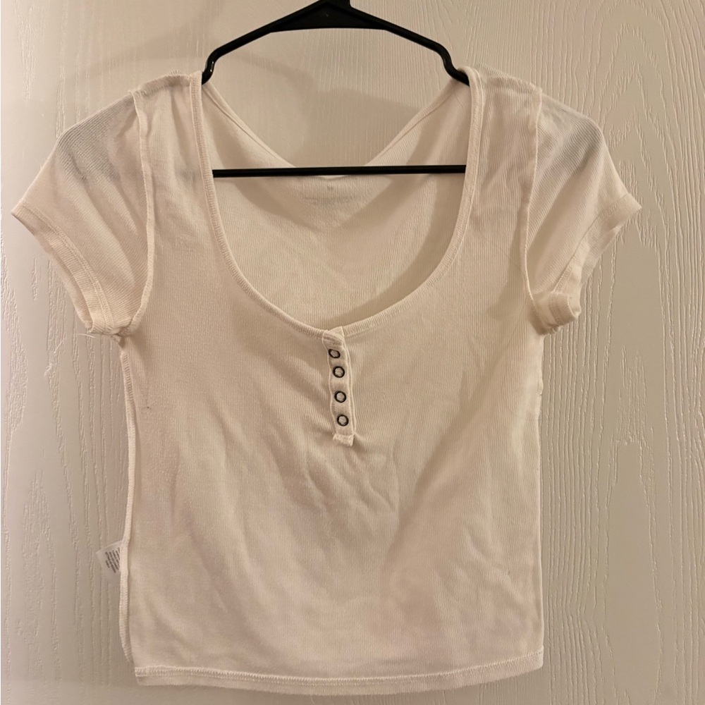 Women's White Button-Front Top